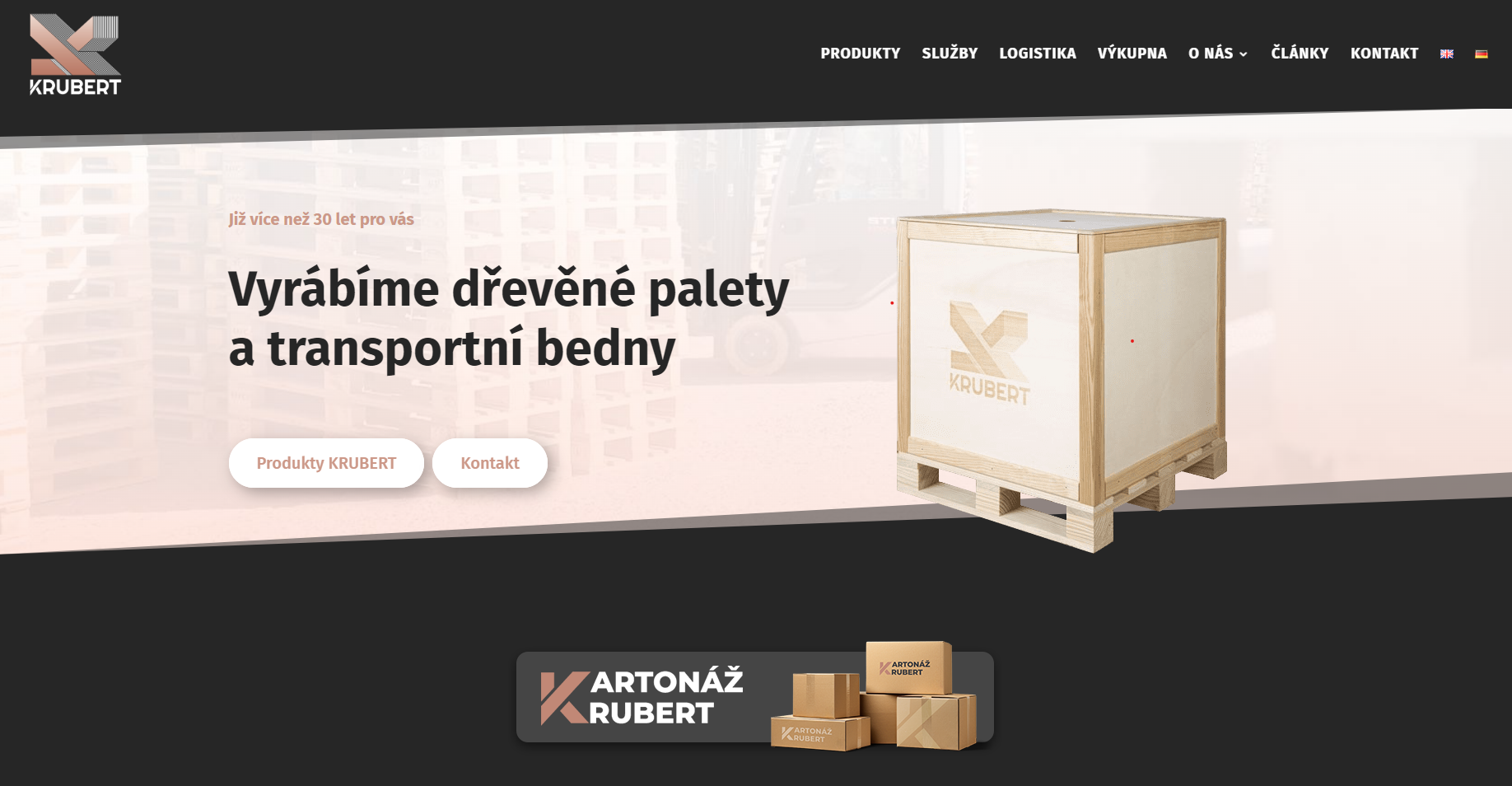 Screenshot webu krubert.cz
